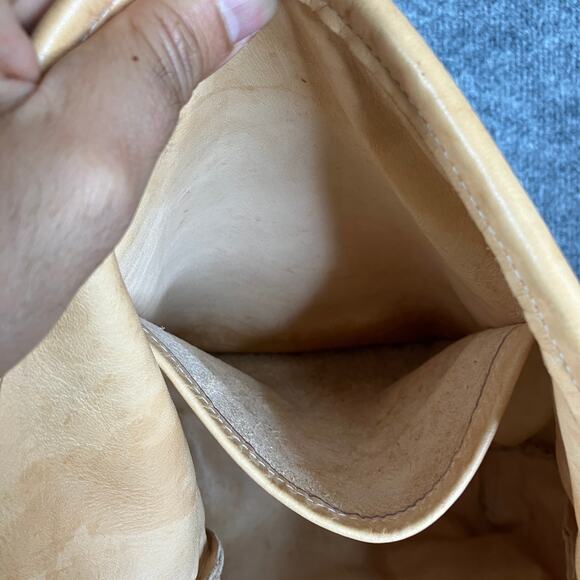 Florist Leather Shoulder Bag Beige Embroidered Flower Bee Adjustable Strap Boho - Picture 8 of 12